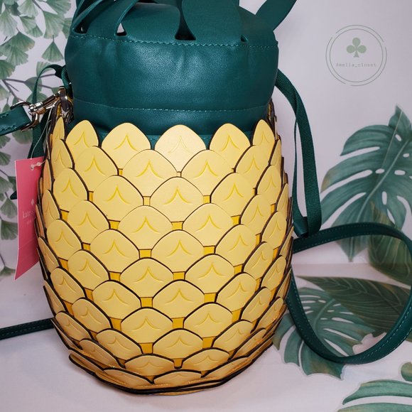 MAKE AN OFFER Kate Spade Pineapple Crossbody Bucket Bag Amazing Colada Novelty - Picture 6 of 8